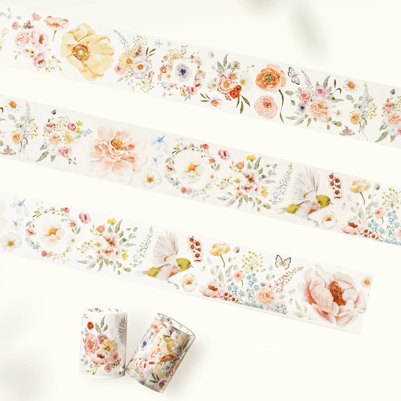 Saunery - PET tape, Washi tape, sticker hoa xuân The Washi Tape Shop chu kì 100cm