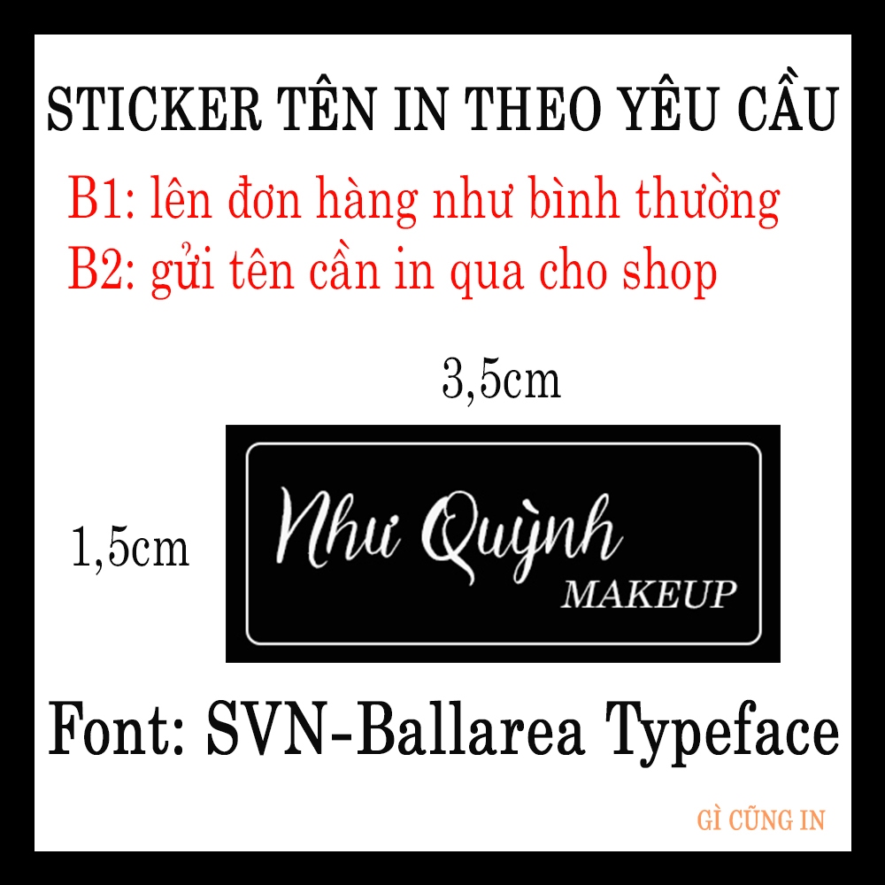 Set 300 STICKER MAKEUP - IN TÊN THEO YÊU CẦU