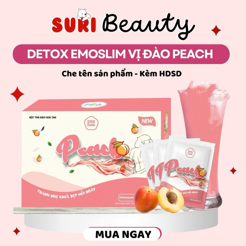 (KÈM QUÀ) Trà Giảm Cân Vị Đào Emoslim Giảm Cân Chính Hãng/ giam can cap toc
