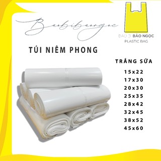 Túi Gói Hàng Màu Trắng Sữa, Trắng Sứ, Túi Niêm Phong PE, Dày Dặn, Đủ Size, Nhựa Nguyên Sinh