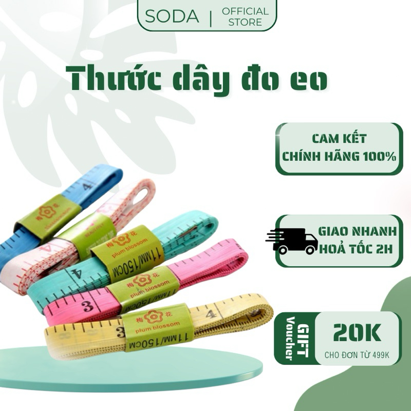 Thước dây đo eo bụng đo chiều cao thước may nhiều màu