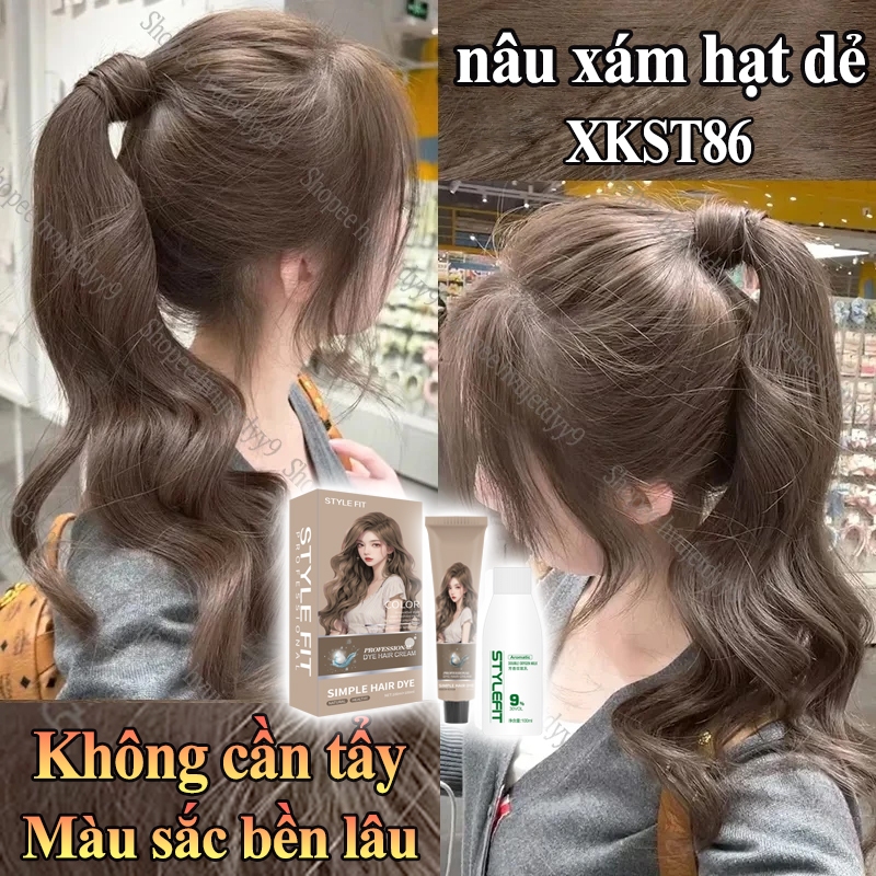 STYLEFIT💎nâu xám hạt dẻ,thuốc nhuộm tóc,nhuộm tóc,Nhuộm dễ dàng tại nhà,Màu sắc trong một bước,lên