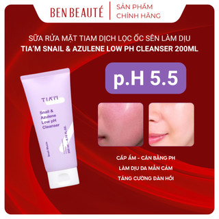  Sữa Rửa Mặt TIAM Low pH Dịch Lọc Ốc Sên Dịu Da Phục Hồi Da Nhạy Cảm 