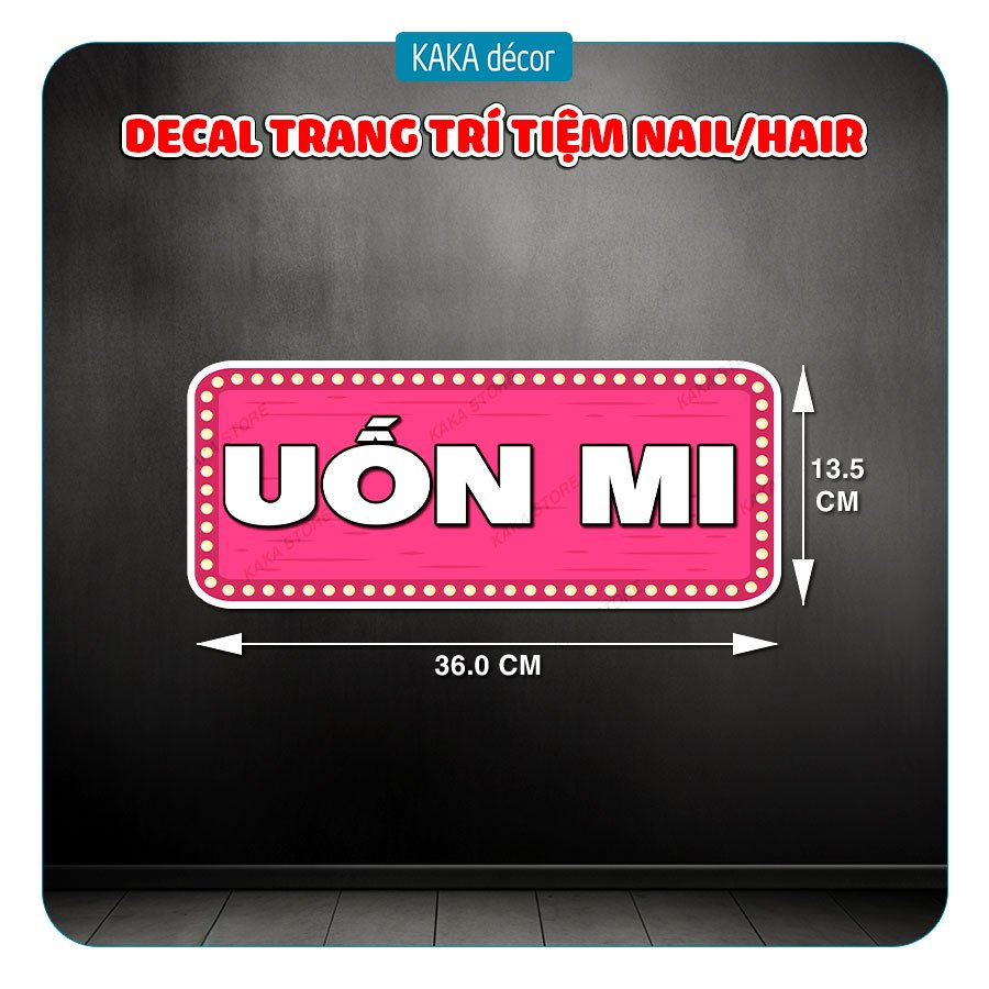 Decal Trang Trí Tiệm Nail, Mi, Spa, Sticker Trang Trí Tiệm Beauty, Barber Chất Liệu Loại 1 Chống Nướ