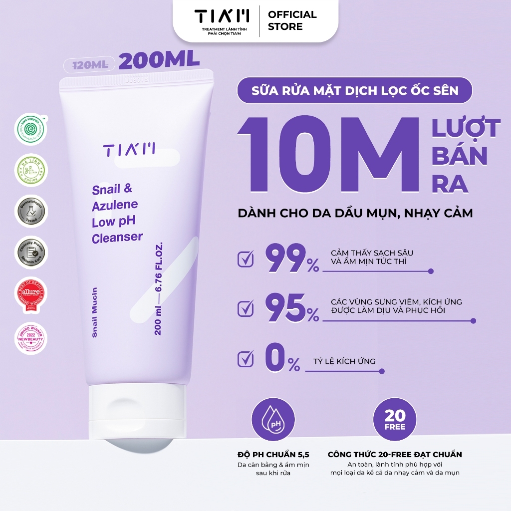  Sữa Rửa Mặt Dịch Lọc Ốc Sên 200ml 