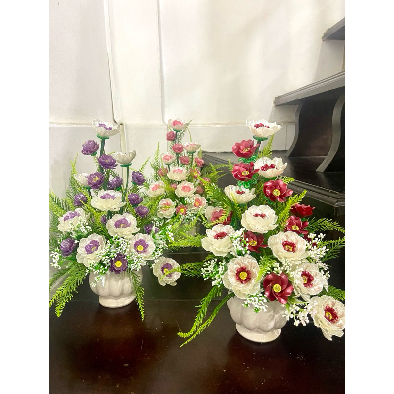 Chậu hoa cắm sẵn cao 35cm