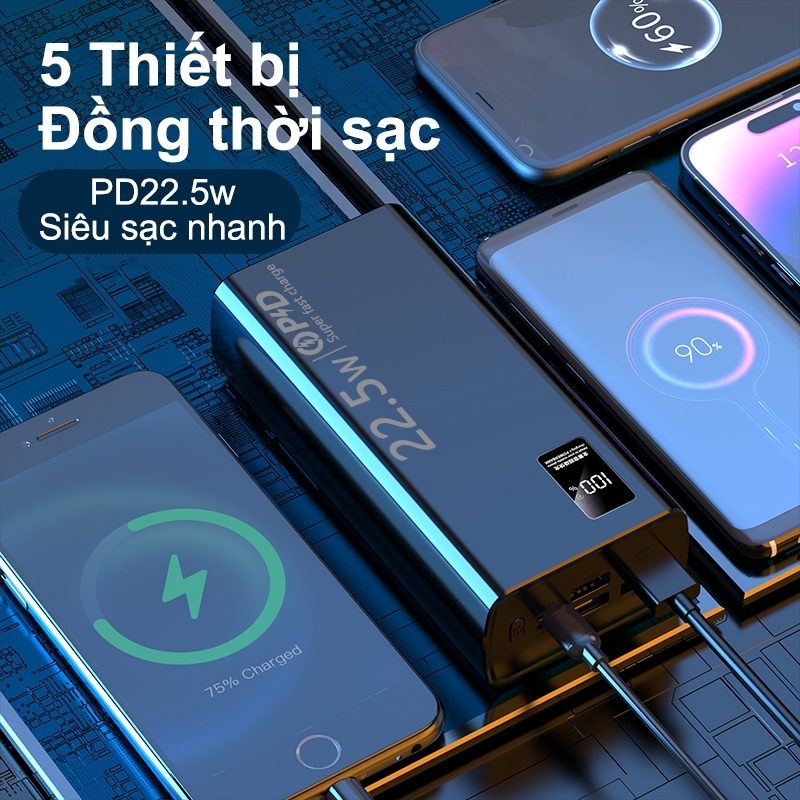 Dosen pro sạc dự phòng power bank pd22.5w 10000mah 30000mah 50000mah pin dự phòng màn hình led tích hợp tích hợp | BigBuy360 - bigbuy360.vn