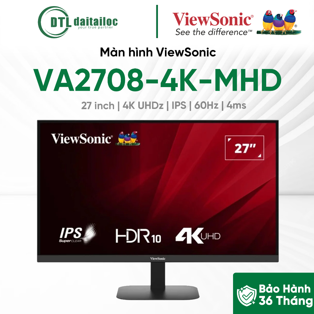 Màn hình Viewsonic VA2708-4K-MHD 27 inch 4k UHDz IPS 60Hz 4ms | Chính Hãng | Bảo hành 36 tháng
