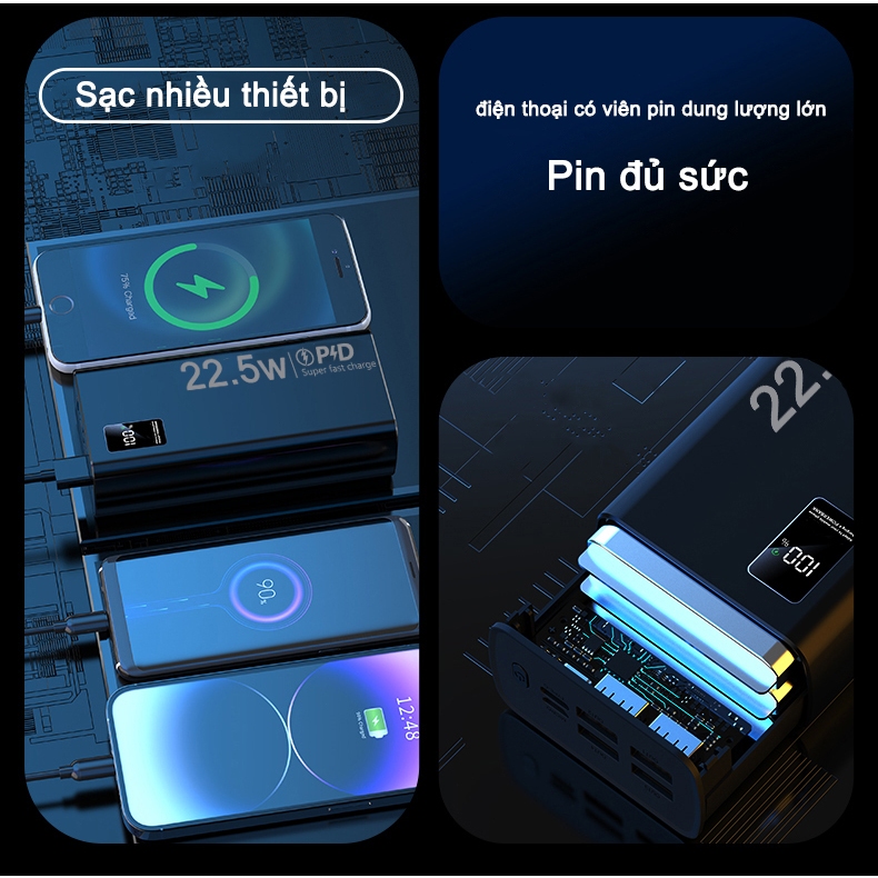 Dosen pro sạc dự phòng power bank pd22.5w 10000mah 30000mah 50000mah pin dự phòng màn hình led tích hợp tích hợp | BigBuy360 - bigbuy360.vn