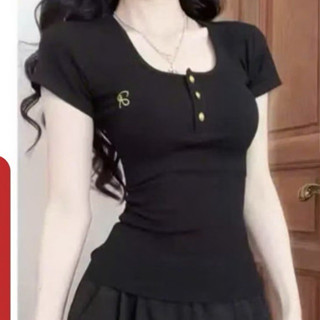 Áo Thun Nữ Ôm Body Thắt Eo 3 Nút