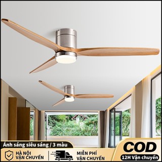 Quạt Trần 3 Cánh ABS Cánh 6 Cấp Độ Gió, quạt trần cổ ngắn phòng khách/phòng ngủ 3 Chế Độ Ánh Sáng
