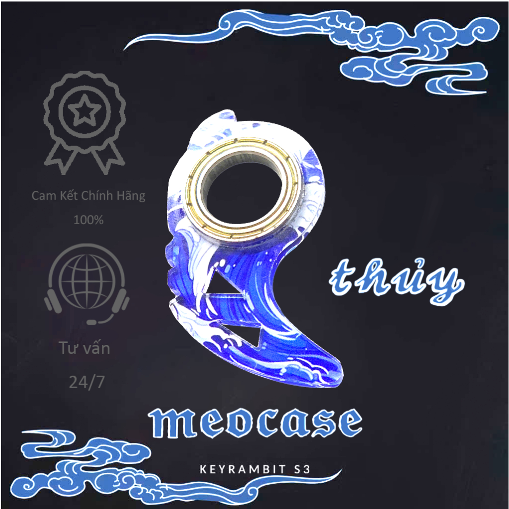 KEYRAMBIT - MÓC KHÓA XOAY - KARAMBIT - MỆNH THỦY  - VÒNG BI THÉP NHẬT SIÊU MƯỢT