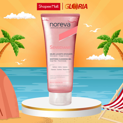Gel Rửa Mặt Dịu Nhẹ Noreva Sensidiane Soothing Cleansing Dành Cho Da Nhạy Cảm 200ml ( Tuýp Hồng )