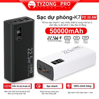 Sạc dự phòng Power bank TYZONG PRO K7 10000mah 30000mAh 50000mah pin dự phòng màn hình led tích hợp tích hợp