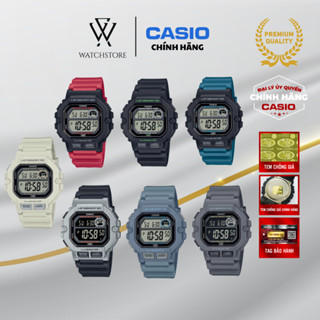 Đồng Hồ Điện Tử Nam WS-1400 Mặt Kính Nhựa Size 44.5mm Chống Nước Dây Nhựa Vỏ Nhựa Chính Hãng Casio