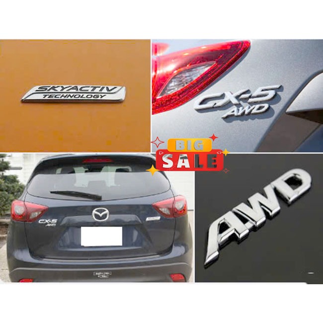 Bộ Logo Chữ Nổi Dán Sau Xe Mazda CX5 2013 2014 2015 2016 2017 - Tem Chữ CX5 Dán Đuôi Xe Mazda CX-5