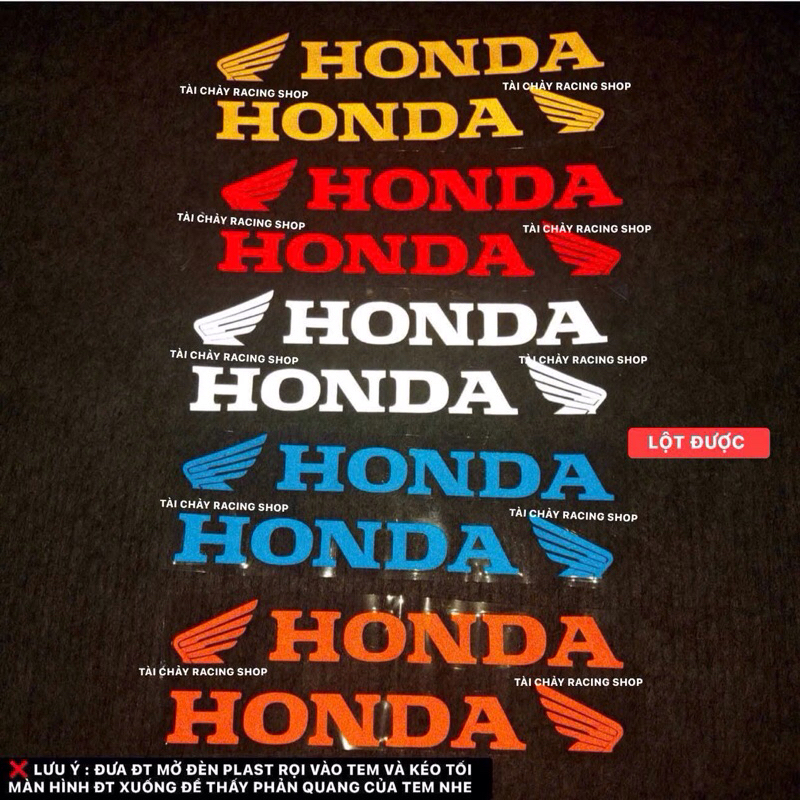 [ 1 CẶP ] TEM HONDA DÁN PHUỘC TRƯỚC PHẢN QUANG