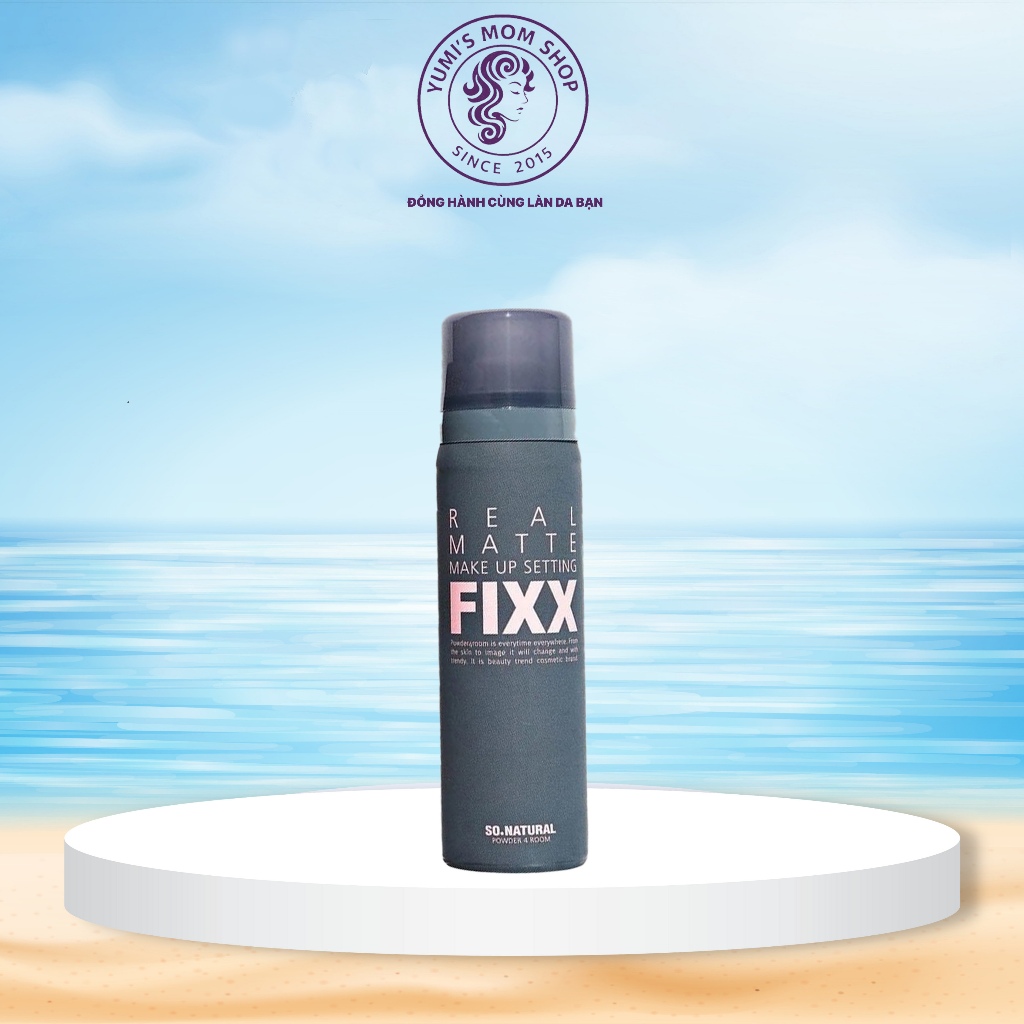 Xịt dưỡng nền Real Matte Make Up Setting Fixx So Natural  powder4room 75ml - Kiềm dầu, giữ lớp trang