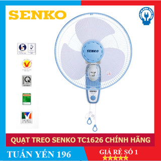 Quạt treo tường 2 dây senko tc1626 3 cánh - hàng chính hãng -bảo hành 2 năm