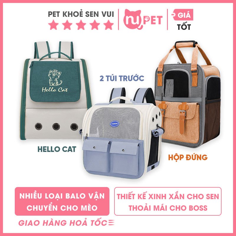 Balo cho mèo Nupet nhiều loại – Túi vận chuyển cho mèo nhiều kiểu dáng, màu sắc