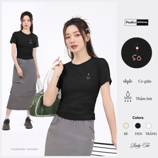 Áo Thun Baby Tee, Áo Phông Nữ Mã BT Trơn Basic By PEABOO Chất Cotton Co Giãn Thoáng Mát Phong Cách Hàn Quốc
