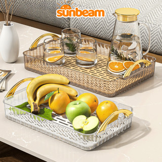  Khay Úp Ly Cốc SUNBEAM 2 Lớp Kèm Hộp Lưu Trữ Khay trà Cafe Có Quai Cầm 