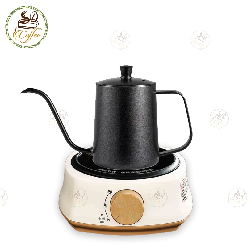 Bộ bình cổ ngỗng pha cà phê và bếp điện mini