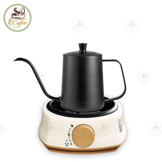  Bộ bình cổ ngỗng pha cà phê cổ Bếp điện mini 600W Bộ Ấm rót nước cổ ngỗng Inox 304 Bếp gốm điện 