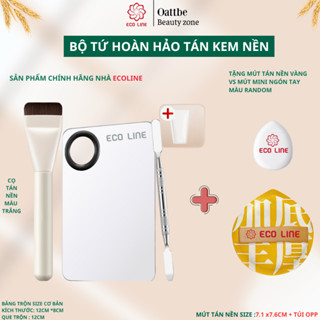 Dụng cụ tán kem nền khay trộn kem nền kèm cọ tán kem nền và bảng gậy tặng kèm mút tán kem nền