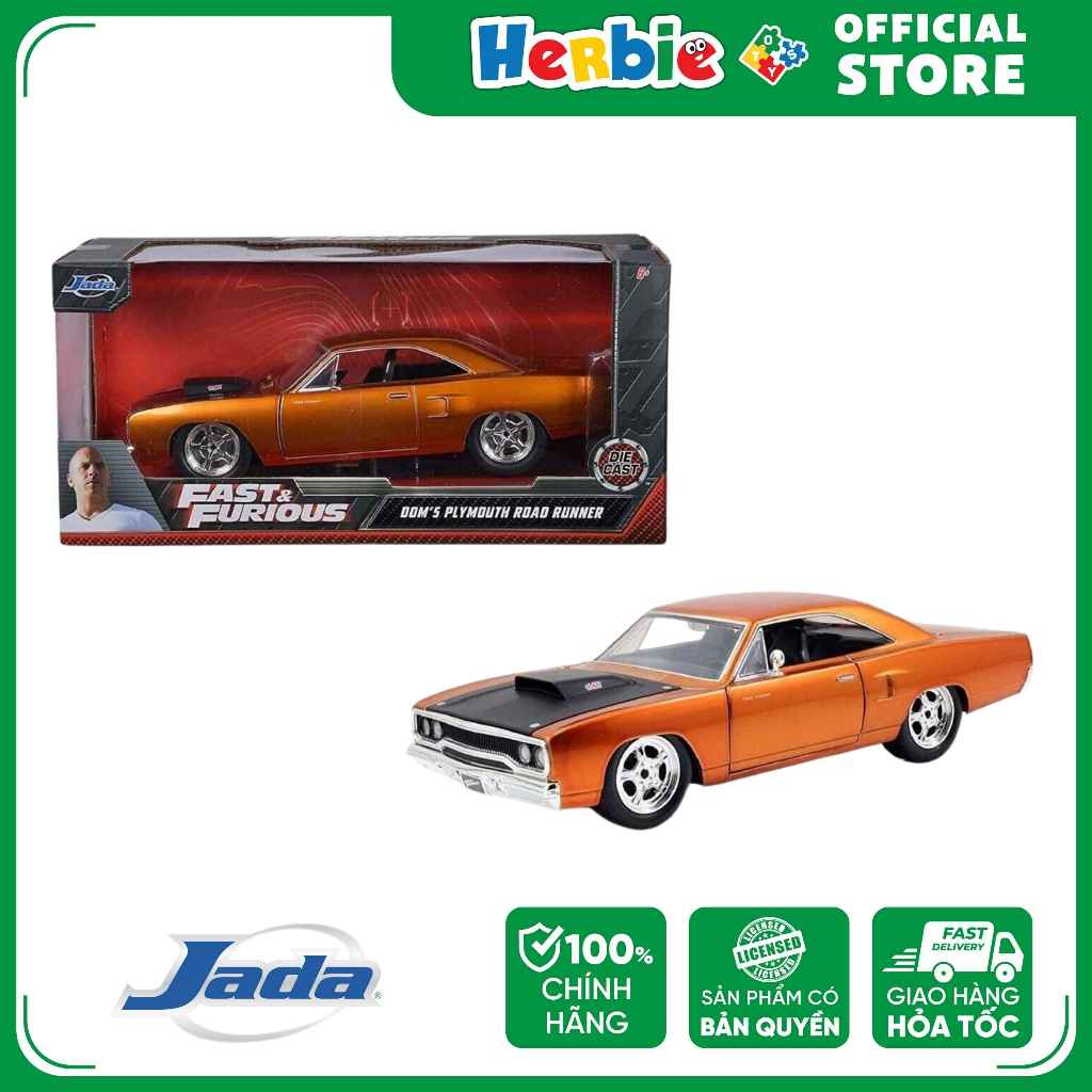 Đồ Chơi Xe Mô Hình JADA TOYS Fast & Furious 1970 Plymouth Road Runner 1:24 97126 - Herbie toys
