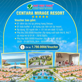 COMBO NGHỈ DƯỠNG TẠI CENTARA MIRAGE RESORT MŨI NÉ 5*