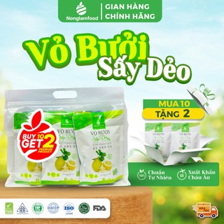   10 Túi Tặng 2  Combo 10 Túi Vỏ Bưởi Sấy Dẻo Nonglamfood 25g Trái cây sấy dẻo dinh dưỡng 