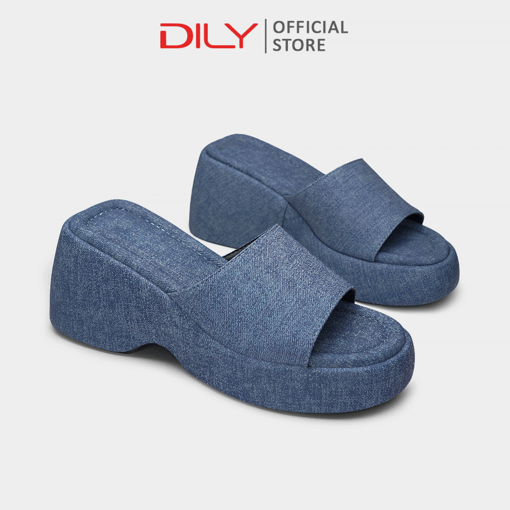 Guốc nữ DILY dép bánh mì quai ngang basic, dép nữ đế cao tôn dáng dễ phối đồ cao 8cm DL0591