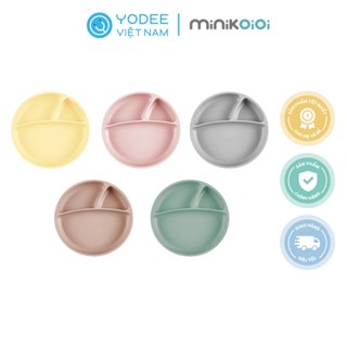 MinikOiOi Khay ăn dặm silicone cao cấp cho bé có đế hít chống trơn an toàn và tiện lợi