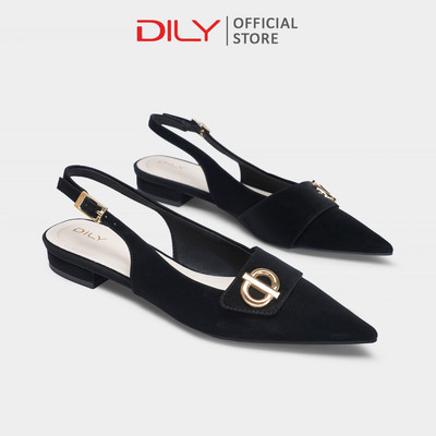 Giày búp bê nữ DILY thiết kế mũi nhọn, kiểu slingback tôn chân thanh lịch, gót thấp cao 1.5cm DL0592