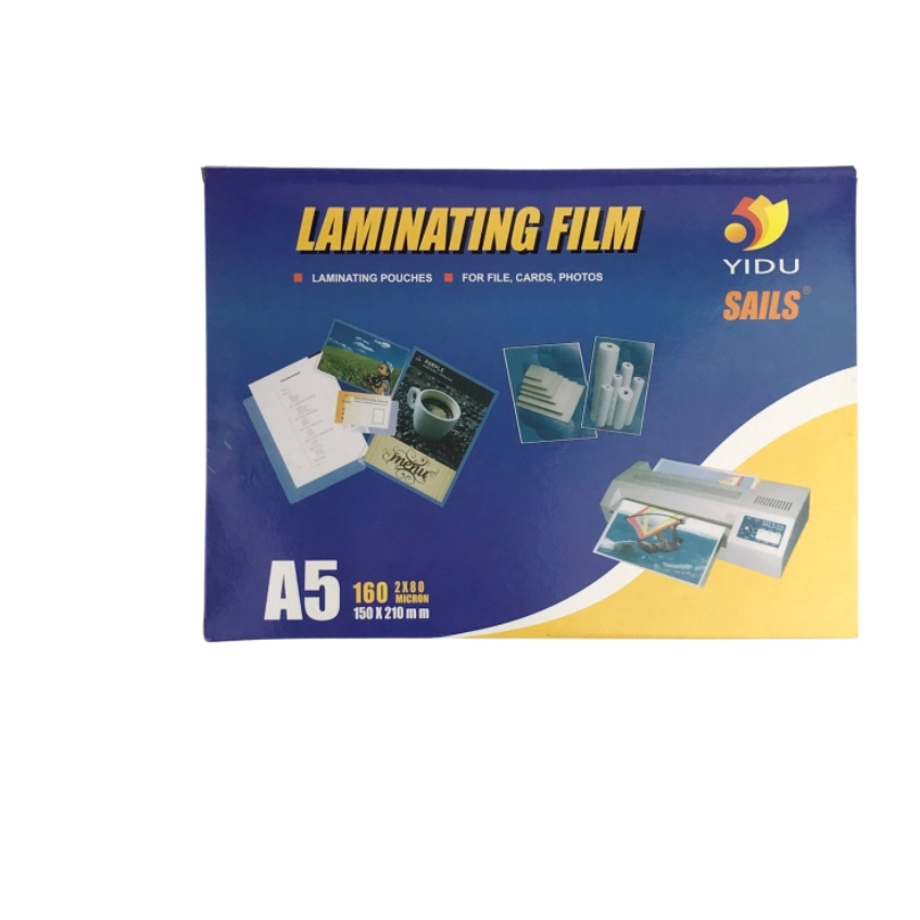 Nhựa ép YIDU Khổ A5 (160x225mm) Dày 80Mic Hộp 100 Tờ