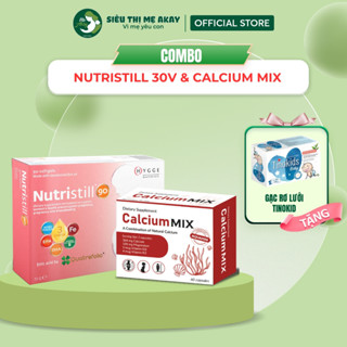 [Combo 1 tháng] Combo Vitamin bầu Nutristil 90 +  Canxi hữu cơ Calcium Mix - Chăm sóc sức khỏe cho Bà bầu và Mẹ sau sinh