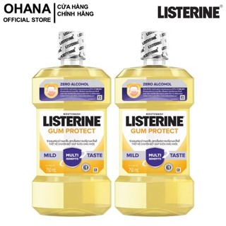 Bộ 2 Chai Nước súc miệng giúp nướu chắc khỏe Listerine Gum Care - Gừng 750ml/Chai