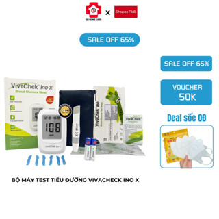 Bộ test đường huyết VivaChek Ino X Hàng chính hãng QD Home Care Tặng kèm 50 que test + 50 kim - Bảo hành máy trọn đời 