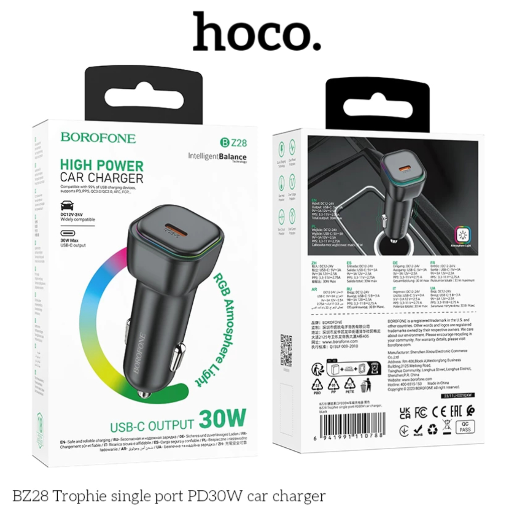 Tẩu Sạc Nhanh BZ28 PD30W (1A) / BZ28A PD30W+QC3.0 (1C1A) / BZ28C PD60W (2C1A) - Sạc Nhanh An Toàn Ch