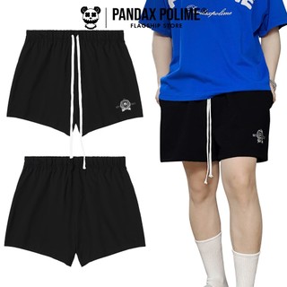  Quần short ống rộng form trên gối đùi ngắn loe ngố vải nỉ chân cua hình thêu nổi px pandaxvn polime 