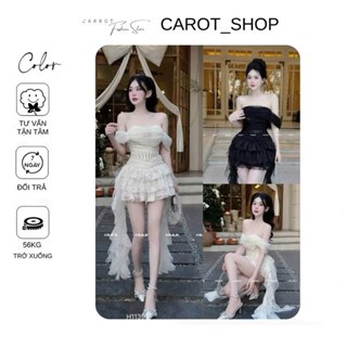 Đầm thiết kế trễ vai đính tua rua có mút ngực sang chảnh ATĐ by CarrotShop