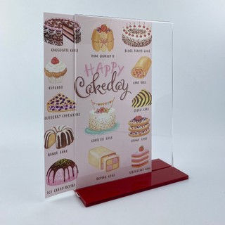Kệ mica 2 mặt Enter E06 210x300mm đế lùa A4, Kệ menu nhà hàng, Standee mica để bàn, Bảng quét mã QR Code