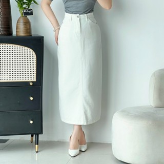 Chân Váy CCHAT Dáng Suông Basic Túi Ốp Sau Chất Liệu Jean Cao Cấp 15CDJ2030ST