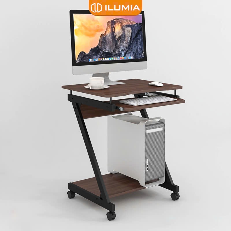 Bàn làm việc có bánh xe di động thông minh khung sắt hộp chắc chắn thương hiệu ILUMIA - GM220