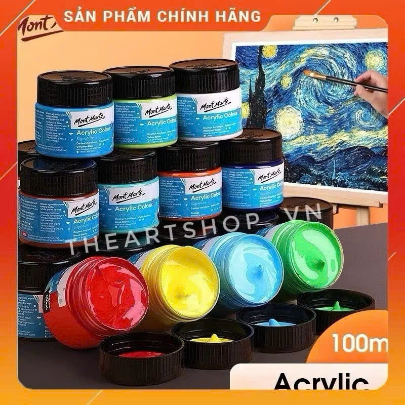 (HỎA TỐC) Màu Acrylic Mont Marte hũ 100ml (THEARTSHOP)