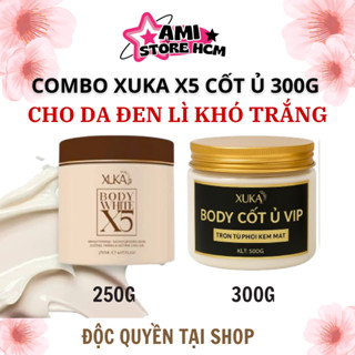  Combo Trắng Da XUKA X5 Và Kem Cốt Ủ Vip 300g Cho Da Khó Lên Tone Da Vàng Da Olive 