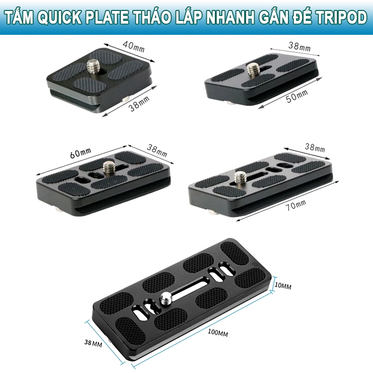 Tấm Quick Plate tháo lắp nhanh gắn đế tripod