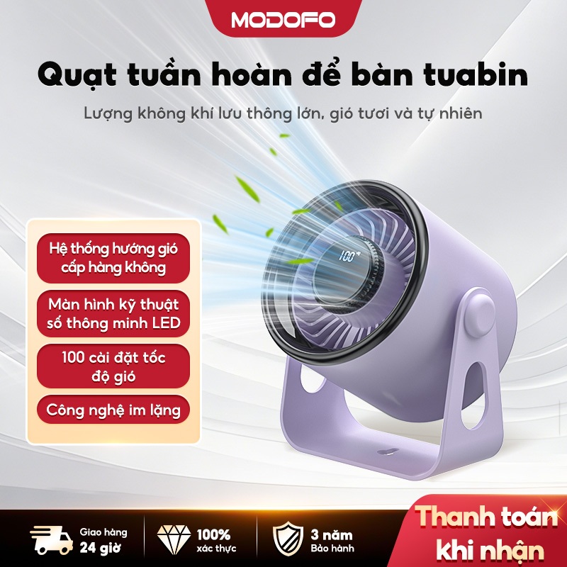 【MODOFO】Desk fan, five-year warranty, silent fan 100 high-speed LED display, suitable for office, be