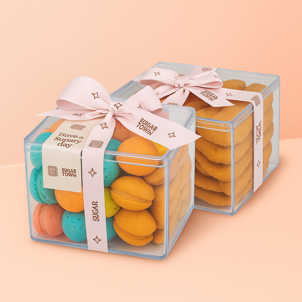 COMBO Yêu Thương Sugar Town cookies lưỡi mèo và macaron giòn tan
